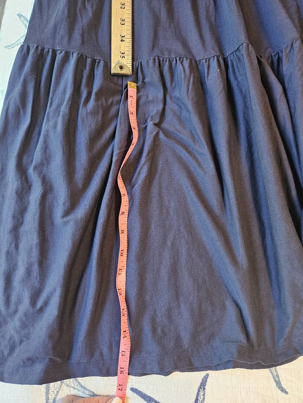 Lilly Pulitzer Navy Ruffled Neck Tiered Malone Maxi Dress with Tassel Tie - Picture 5 of 5